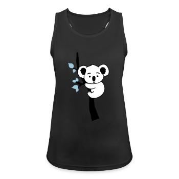 Koala Ours Bande Dessinée Arbre - Débardeur respirant Femme - noir - Devant - Zoe (177cm)
