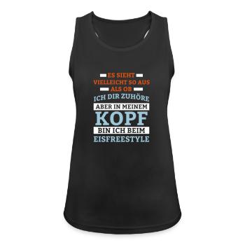 Eisfreestyle Sportart - Frauen Tank Top atmungsaktiv - Schwarz - Vorne - Zoe (177cm)