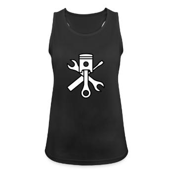 Pistons and tools 2c (+ your text) - Women's Breathable Tank Top - black - Front - Zoe (177cm)