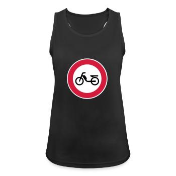 Mofa Moped Verbot Verbotsschild Verkehrsschild 2c - Frauen Tank Top atmungsaktiv - Schwarz - Vorne - Zoe (177cm)