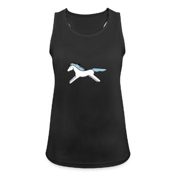 Einhorn - Frauen Tank Top atmungsaktiv - Schwarz - Vorne - Zoe (177cm)