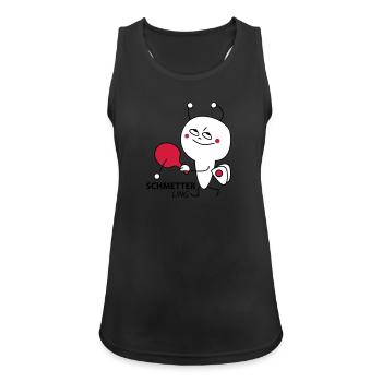 Schmetterling spielt Tischtennis - Frauen Tank Top atmungsaktiv - Schwarz - Vorne - Zoe (177cm)