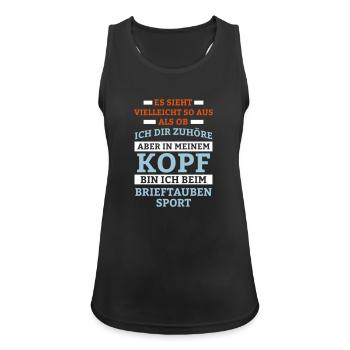 Brieftaubensport Sportart - Frauen Tank Top atmungsaktiv - Schwarz - Vorne - Zoe (177cm)