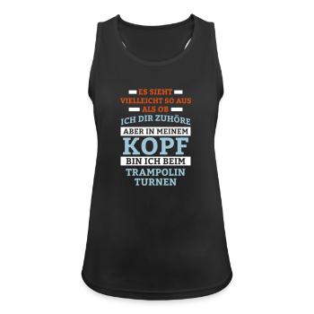 Trampolinturnen Sportart - Frauen Tank Top atmungsaktiv - Schwarz - Vorne - Zoe (177cm)