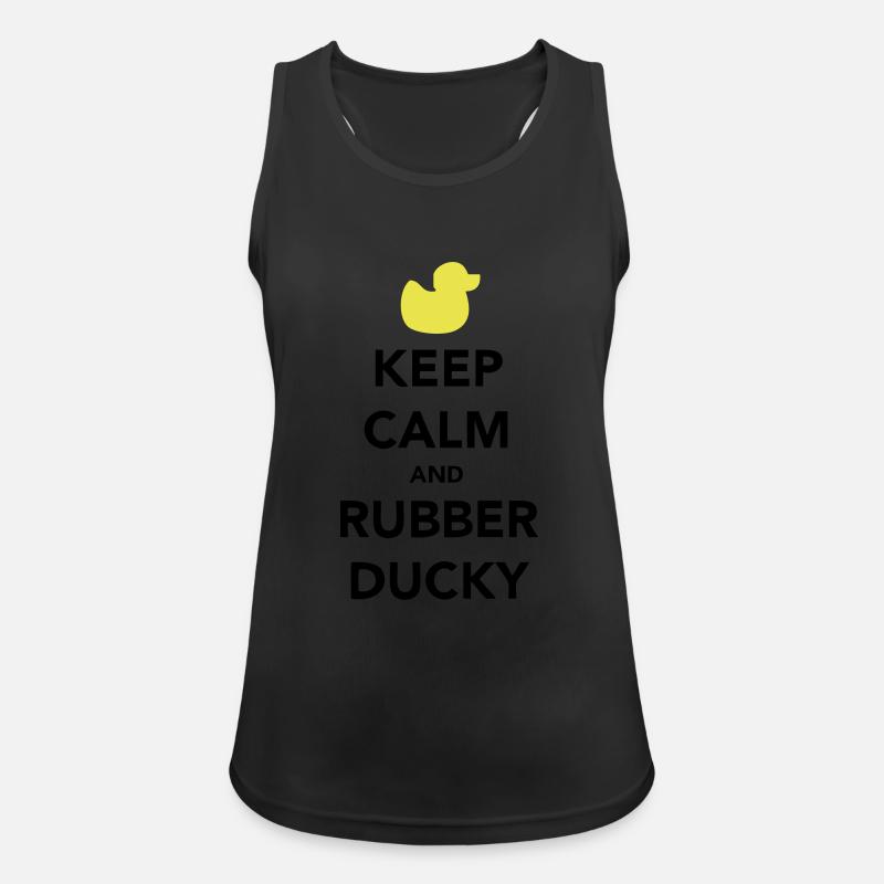 Keep Calm and Rubber Ducky - Women's Breathable Tank Top - black
