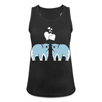 Eisbären verliebt - Frauen Tank Top atmungsaktiv - Schwarz - Vorne - Zoe (177cm)