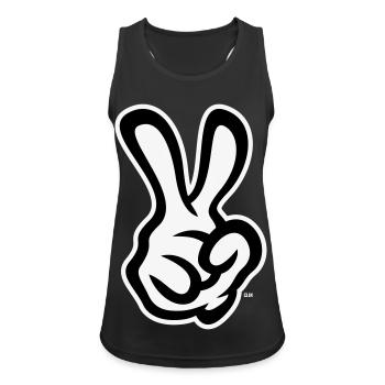 Victory Hand Signals (Right Hand / NEG / 2C) - Women's Breathable Tank Top - black - Front - Zoe (177cm)
