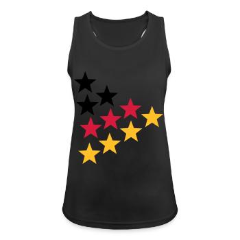 Germany - Frauen Tank Top atmungsaktiv - Schwarz - Vorne - Zoe (177cm)