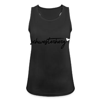 schwesterherz - Frauen Tank Top atmungsaktiv - Schwarz - Vorne - Zoe (177cm)