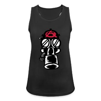Anarchy Punk Gas Mask Retro - Women's Breathable Tank Top - black - Front - Zoe (177cm)