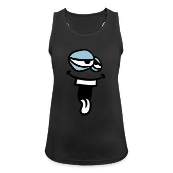 laughing face head monster funny clip art comic c - Women's Breathable Tank Top - black - Front - Zoe (177cm)
