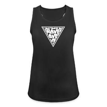 Rave MNML Minimal Logo Techno Events Symbol - Frauen Tank Top atmungsaktiv - Schwarz - Vorne - Zoe (177cm)