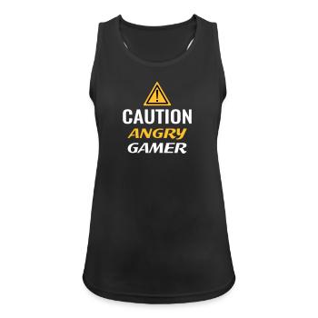 Angry Gamer Zocker lustige Sprüche Wut zocken - Frauen Tank Top atmungsaktiv - Schwarz - Vorne - Zoe (177cm)