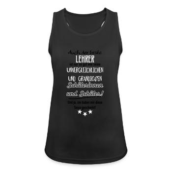 Bester Lehrer Tasse - Frauen Tank Top atmungsaktiv - Schwarz - Vorne - Zoe (177cm)