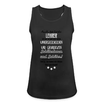 Bester Lehrer Shirt - Frauen Tank Top atmungsaktiv - Schwarz - Vorne - Zoe (177cm)