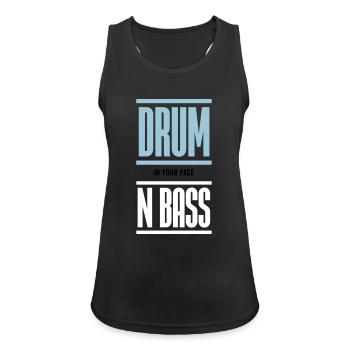 Drum and Bass Techno Music DJ - Débardeur respirant Femme - noir - Devant - Zoe (177cm)