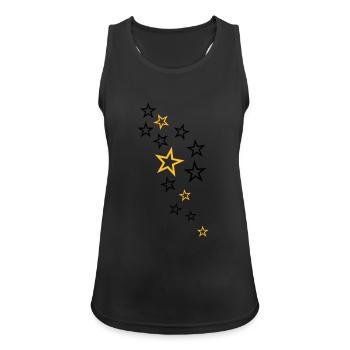 étoiles - Débardeur respirant Femme - noir - Devant - Zoe (177cm)