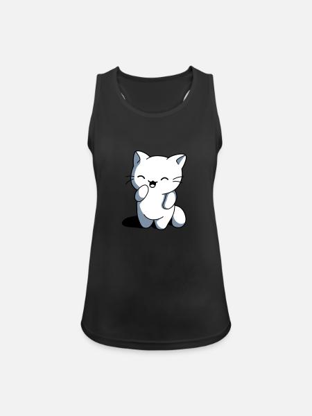 Chaton rieur kawaii - Débardeur respirant Femme - noir