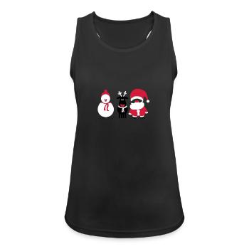 Weihnachts Crew 3 - Frauen Tank Top atmungsaktiv - Schwarz - Vorne - Zoe (177cm)