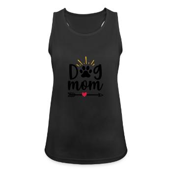 Dog mom - Frauen Tank Top atmungsaktiv - Schwarz - Vorne - Zoe (177cm)