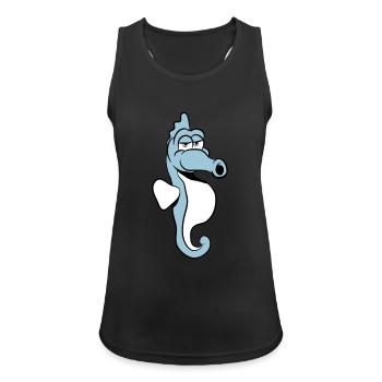 Hippocampe drôle enfants bébés - Débardeur respirant Femme - noir - Devant - Zoe (177cm)