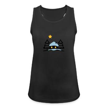 christmas house at North Pole - Women's Breathable Tank Top - black - Front - Zoe (177cm)