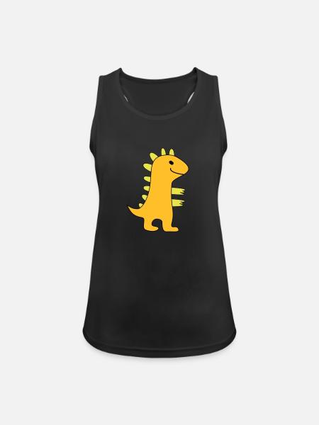 Dinosaures - Couleurs des motifs personnalisables - Débardeur respirant Femme - noir