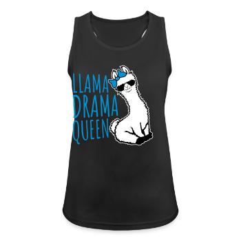 Llama Drama Queen Cool Sunglasses Sitting Funny - Women's Breathable Tank Top - black - Front - Zoe (177cm)