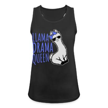 Lama Drama Queen Cool Sonnenbrille Sitzend Lustig - Frauen Tank Top atmungsaktiv - Schwarz - Vorne - Zoe (177cm)