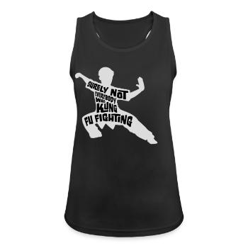 Surely Not Everybody Was Kung Fu Fighting Lustig - Women's Breathable Tank Top - black - Front - Zoe (177cm)