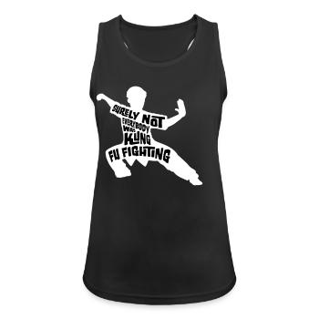 Surely Not Everybody Was Kung Fu Fighting Lustig - Women's Breathable Tank Top - black - Front - Zoe (177cm)