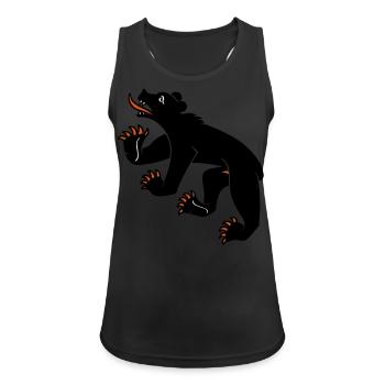 Bernerbär - Frauen Tank Top atmungsaktiv - Schwarz - Vorne - Zoe (177cm)