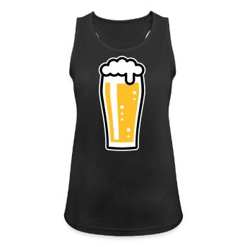 Verre à bière (Beer / Willibecher / 3C) - Débardeur respirant Femme - noir - Devant - Zoe (177cm)