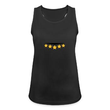 5 Sterne mit Textlinie - Frauen Tank Top atmungsaktiv - Schwarz - Vorne - Zoe (177cm)
