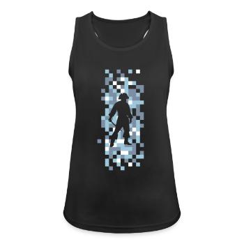 pirate tile pattern abstract motif graphic gift - Women's Breathable Tank Top - black - Front - Zoe (177cm)