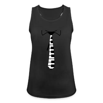 Suit Tie Piano Instrument Keys Music Fun - Women's Breathable Tank Top - black - Front - Zoe (177cm)