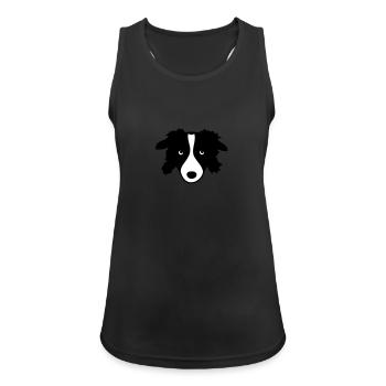 Border Collie - Frauen Tank Top atmungsaktiv - Schwarz - Vorne - Zoe (177cm)