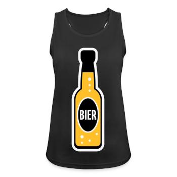Bierflasche (Bier / Bierchen / NEG 3C) - Frauen Tank Top atmungsaktiv - Schwarz - Vorne - Zoe (177cm)