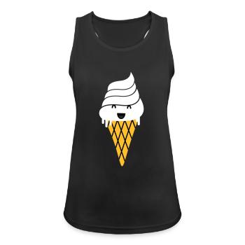 ice cream - Eis Waffel - Frauen Tank Top atmungsaktiv - Schwarz - Vorne - Zoe (177cm)