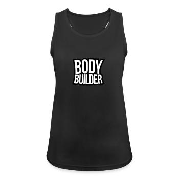 Bodybuilder text - Débardeur respirant Femme - noir - Devant - Zoe (177cm)