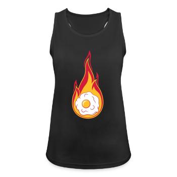 hot fire flames burn torch fried egg cook - Women's Breathable Tank Top - black - Front - Zoe (177cm)
