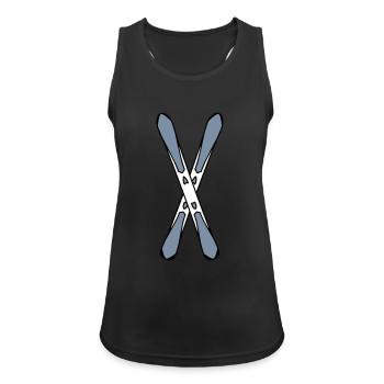 crossover holiday sport 2 ski boards driving winte - Women's Breathable Tank Top - black - Front - Zoe (177cm)
