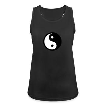 yin yang Wellness fernöstlich feng shui china - Frauen Tank Top atmungsaktiv - Schwarz - Vorne - Zoe (177cm)