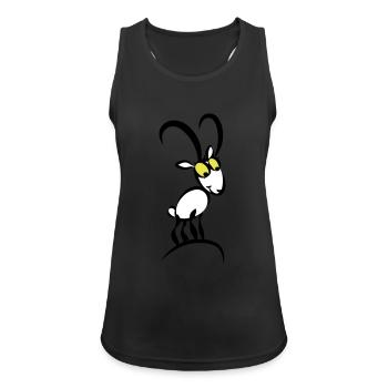 Steinbocky - Frauen Tank Top atmungsaktiv - Schwarz - Vorne - Zoe (177cm)