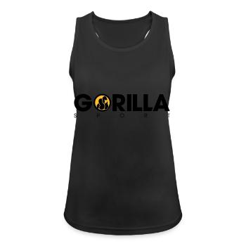 Gorilla Sport - Frauen Tank Top atmungsaktiv - Schwarz - Vorne - Zoe (177cm)