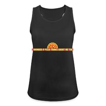 pizza thinks about me - Women's Breathable Tank Top - black - Front - Zoe (177cm)