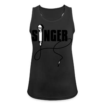 singer - Frauen Tank Top atmungsaktiv - Schwarz - Vorne - Zoe (177cm)