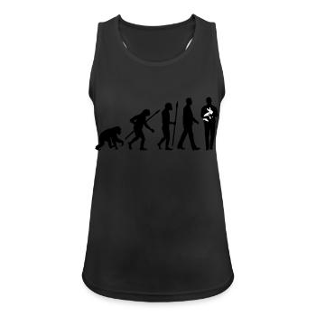 evolution_of_man_kaninchenzuechter02_2c - Frauen Tank Top atmungsaktiv - Schwarz - Vorne - Zoe (177cm)