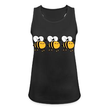 3 fleissige Bienen - Frauen Tank Top atmungsaktiv - Schwarz - Vorne - Zoe (177cm)