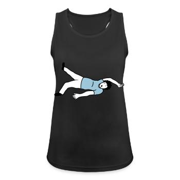 Ohnmächtiger Mann Design - Frauen Tank Top atmungsaktiv - Schwarz - Vorne - Zoe (177cm)